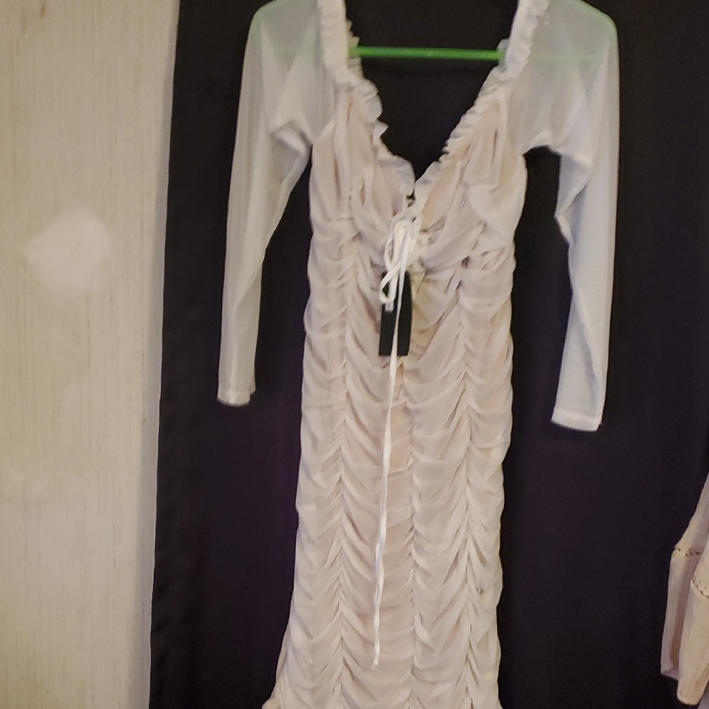 Fashion Nova White Mesh Dress 2X